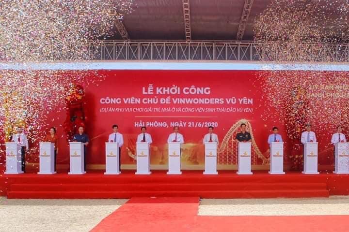 Thủ tướng Nguyễn Xuân Phúc dự lễ khởi công dự án VinWonder tại Vũ Yên